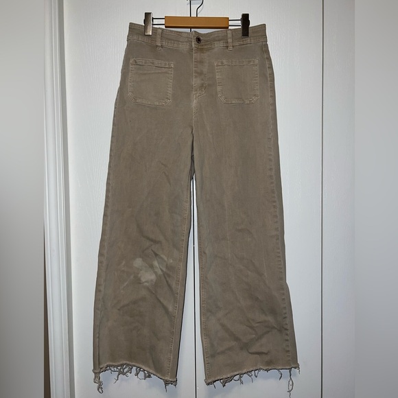 OAT NEW YORK Straight-Leg Twill Ankle Cropped Jeans - High Rise - Picture 1 of 14